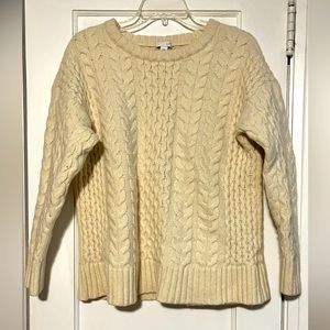 J.Jill super warm, cable knit, lambs wool sweater. Size L